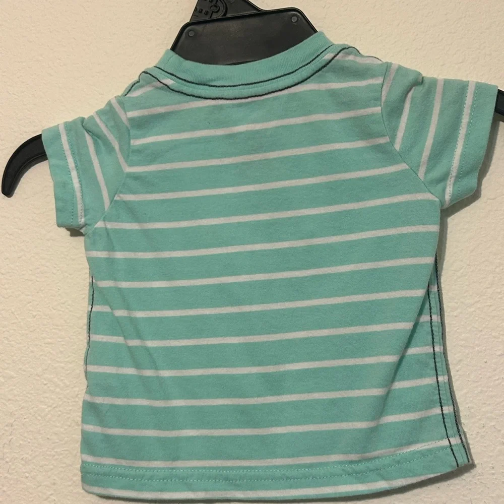 Carter's Mint Green Striped Tee with Nautical Print